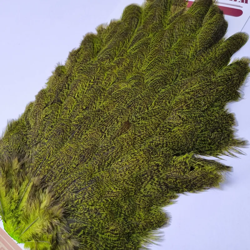 Whiting Coq de Leon Hen Saddle in Speckled Fl.Green Chartreuse-2